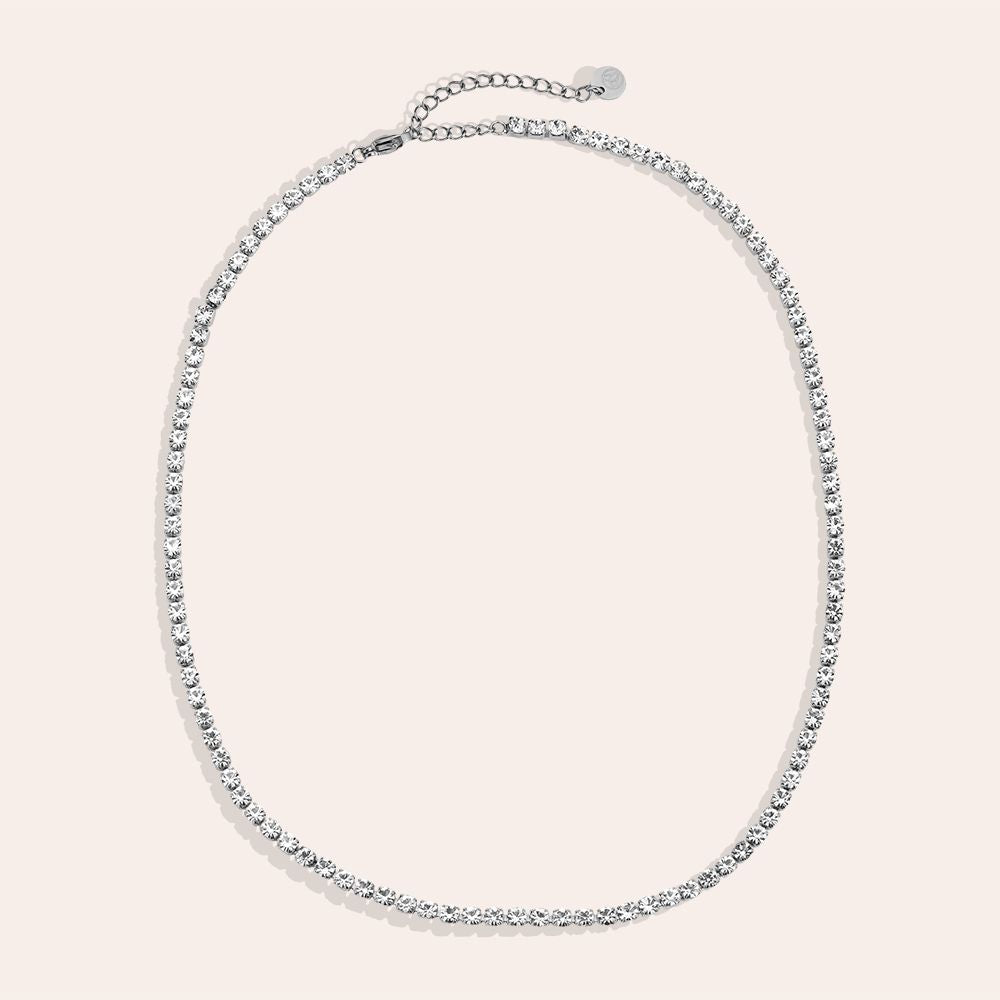 Silver diamond chain necklace