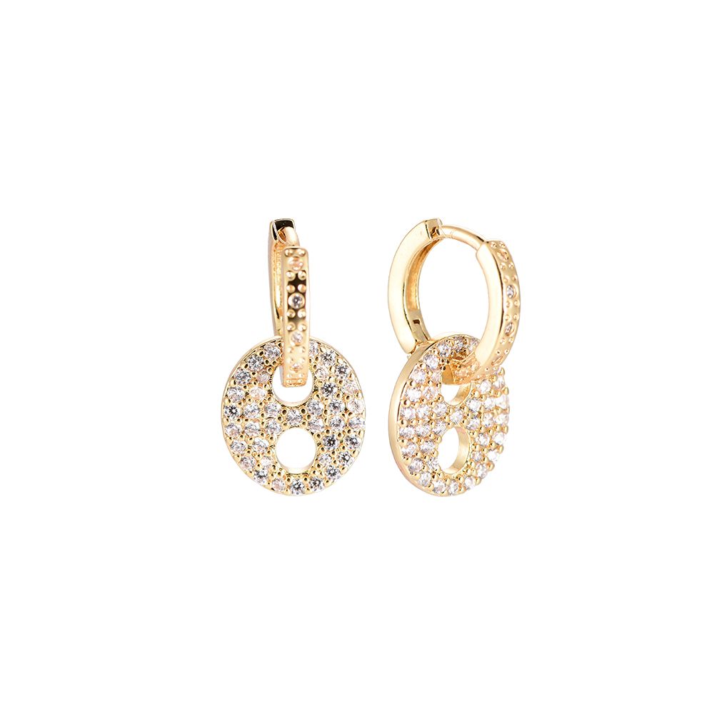 Diamond gold plated earrings