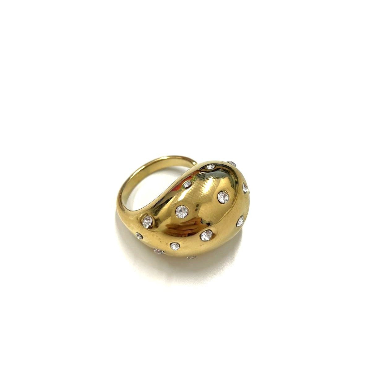 Stainless steel rupert diamond ring