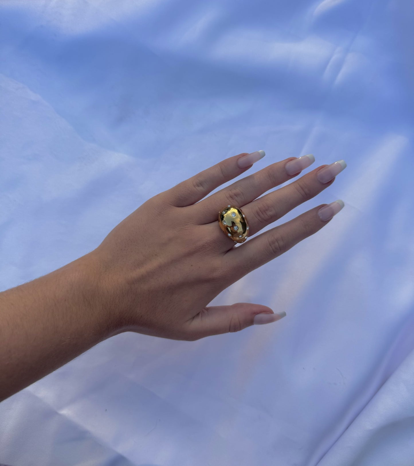 Stainless steel rupert diamond ring