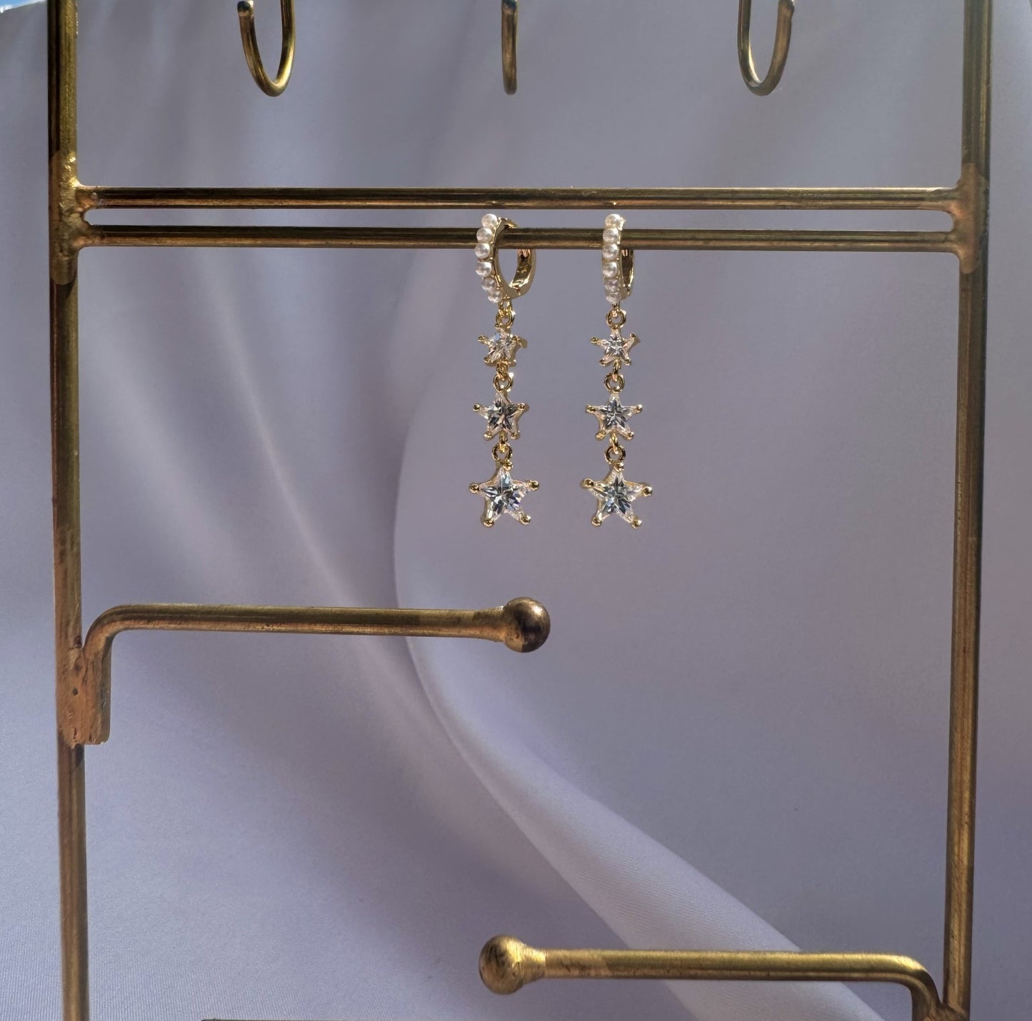 Starry sky copper earrings