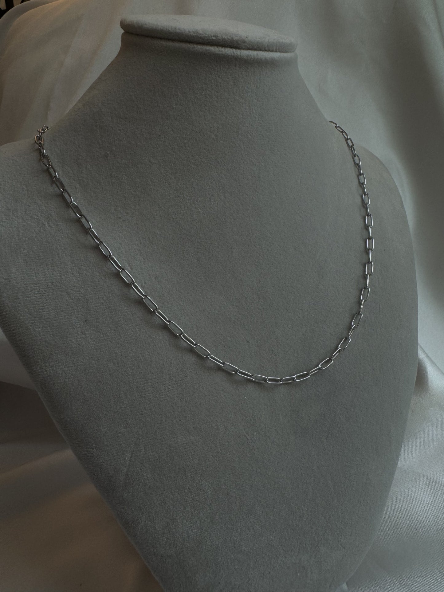 Silver thin chain necklace