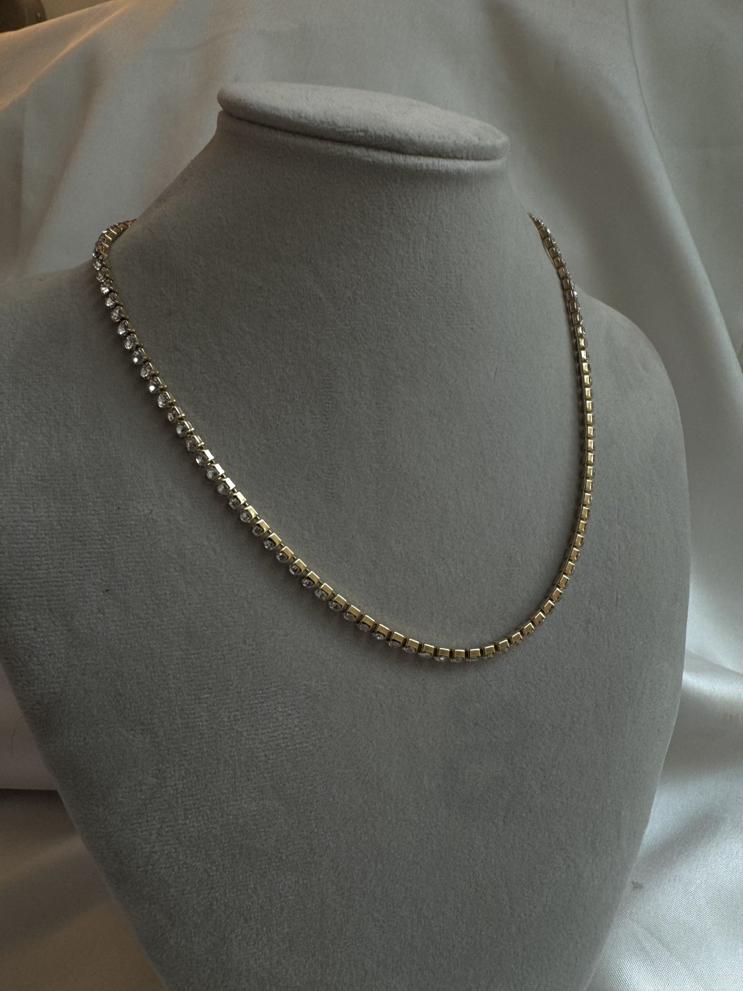 Gold diamond chain necklace