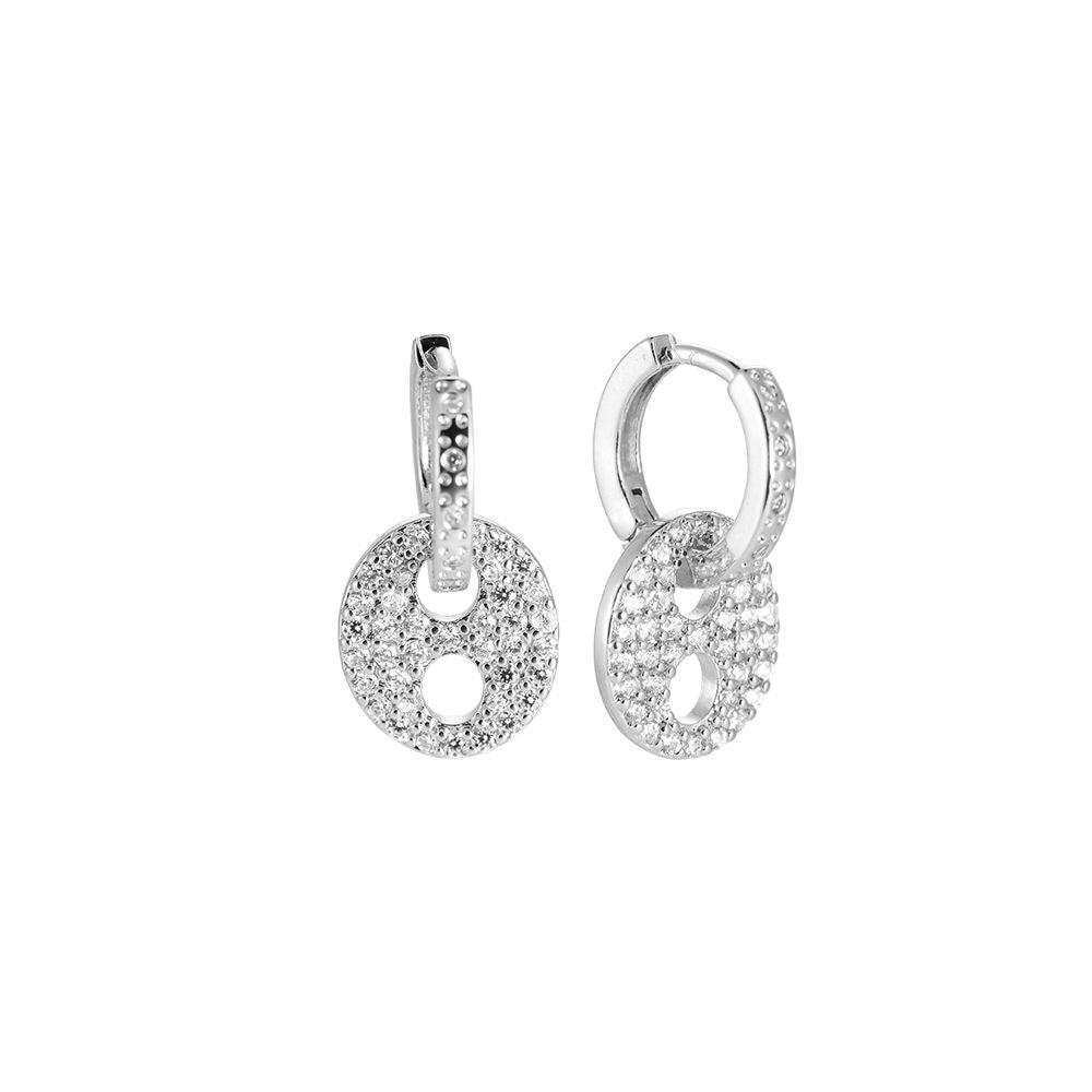 Diamond silver plated earrings