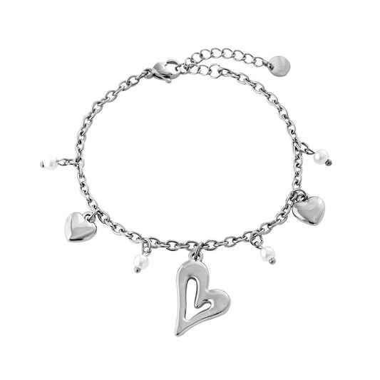 Silver heart bracelet